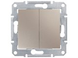 Фото  1 Выключатель 2-клавишный проходной Schneider Electric Sedna титан SDN0600168 1943910